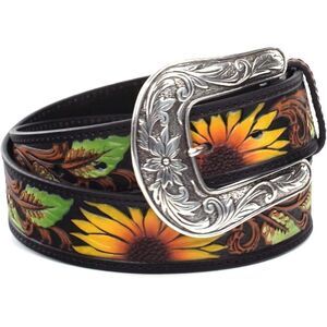 Nocona Women's Sunflower‎ Tooled Western Belt D9